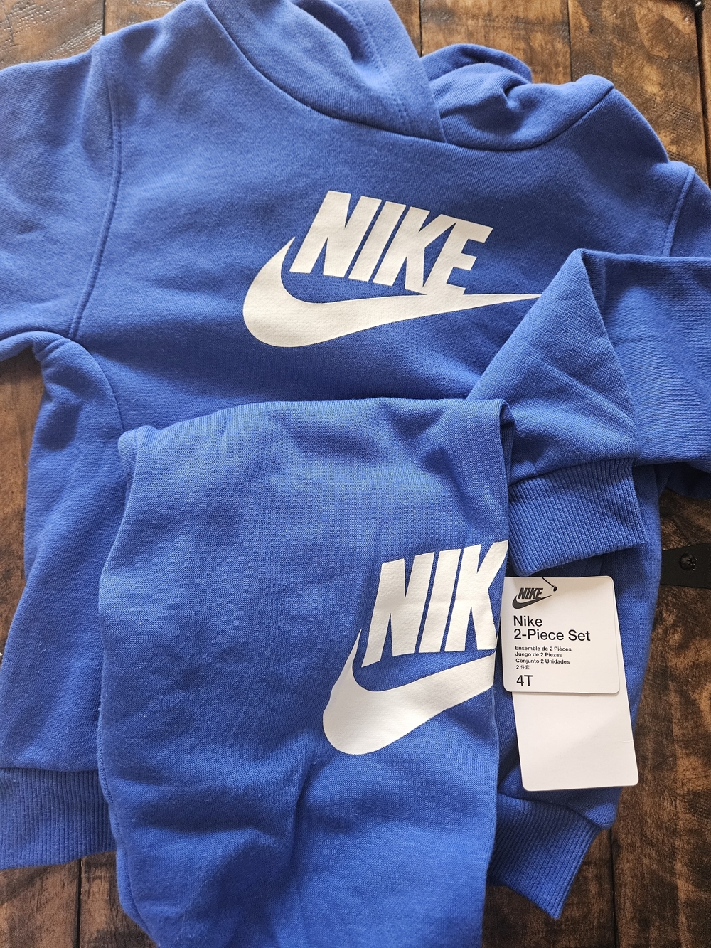 Nike Blue Kids Hoodie & Sweatpants Set with White Logo